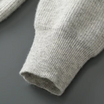 PURE EXTRA-FINE MERINO WOOL RIBBED ZIP HOODIE