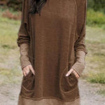 Margovil Splice Pockets Casual Sweatershirt Dress