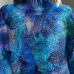 Patsy | Abstract WaterColor Floral Knit Turtleneck Sweater
