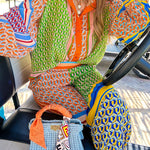 Margovil Unique Print Balloon Sleeves Button Up Shirt Elastic Waist Jogger Pants Holiday Set