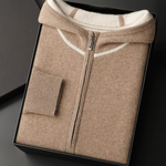 PREMIUM CASHMERE TWO TONE ZIPPER HOODIE