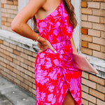 Margovil Casual One Shoulder Printed Tulip Hem Dress