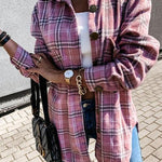 Margovil Button Down Pockets Boyfriend Plaid Shirts