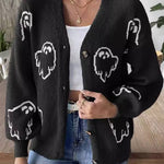 Stylish Loose Casual Cartoon Jacquard Jacket