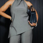 Sleeveless Solid Color Stand Collar Vest Top