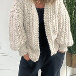 Touch of Fall Ballnoon Sleeve Loose Cardigan