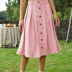 Casual Skirt Shaped Waist Button Princess Dress Skirt