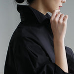 Long Sleeves Loose Buttoned Solid Color Lapel Midi Dresses