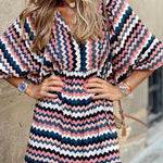Puff Sleeve Tiered Midi Dress