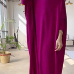 H-Line Loose Buttoned Solid Color Maxi Dresses
