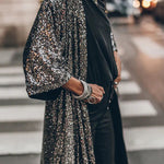 Disco Glamour Sequin Bell Sleeve Kimono