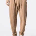 Detachable Belt Relax Fit Linen And Cotton Blend Harem Pants