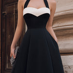 Halter Neck Sweetheart A-Line Midi Dress