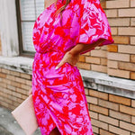 Margovil Casual One Shoulder Printed Tulip Hem Dress