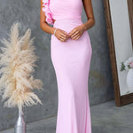 Margovil Frill One Shoulder Cut Out Bodycon Maxi Dress