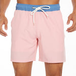 2 In 1 Solid Color Drawstring Swim Shorts With Pocket