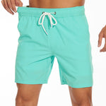 2 In 1 Solid Color Drawstring Swim Shorts