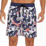 2 In 1 Camouflage USA Flag Print Swim Shorts