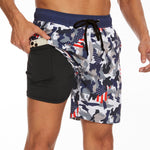 2 In 1 Camouflage USA Flag Print Swim Shorts