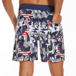 2 In 1 Camouflage USA Flag Print Swim Shorts