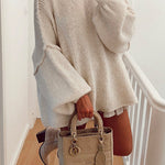 Margovil Drop Shoulder Plain Casual Pullover Sweater