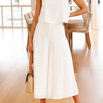 Margovil Crewneck Tank Top Wide Leg Cropped Pants Set