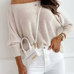 Margovil Boat Neck Bow Back Cut Out Pullover Sweater