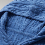 PREMIUM CASHMERE CABLE KNIT ZIPPER HOODIE