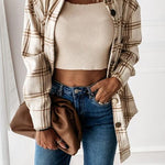 Margovil Button Down Pockets Boyfriend Plaid Shirts