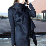 Original Asymmetric Split-Joint High-Neck Woolen Coat