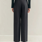 Column No Belt Solid Color Casual Pants Bottoms Trousers