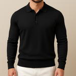 Men’s Soft Knit Long-Sleeve Polo Shirt