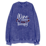 Wine Is Cheaper Than Therapy Vintage Sweatshirt