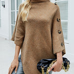 Casual 7 Colors High-Neck Sweater Cape