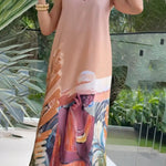 Loose Sleeveless Figure Pockets V-Neck Maxi Dresses