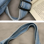 Casual Denim Split-Joint Solid Color Bags Accessories