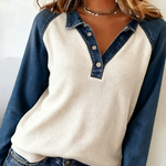 Lyra | Denim Detail Top