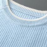 PURE EXTRA-FINE MERINO WOOL TWO TONE CREWNECK