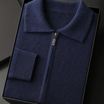 PREMIUM CASHMERE ZIP POLO CARDIGAN