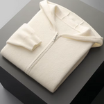 PURE EXTRA-FINE MERINO WOOL ZIPPER HOODIE