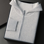 PREMIUM CASHMERE TWO TONE ZIPPER HOODIE