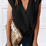 Margovil Wrap V Neck Solid Top