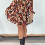 NEW FALL FOLIAGE TIERED DRESS