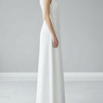 Sleeveless Gauze Pleated Solid Color Split-Joint Round-Neck Evening Dresses Maxi Dresses