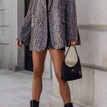 Animal print beige and black jacket