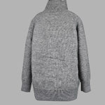 Casual Loose Long Sleeves Solid Color High-Neck Sweater Tops