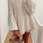 Margovil Drop Shoulder Plain Casual Pullover Sweater