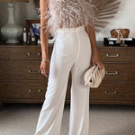 Margovil Fuzzy Feather Crop Tube Top