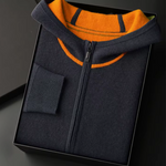 PREMIUM CASHMERE TWO TONE ZIPPER HOODIE