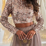 GLIMMER gold&silver sequin blouse